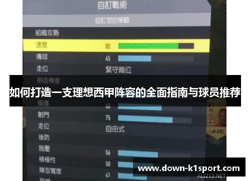 如何打造一支理想西甲阵容的全面指南与球员推荐